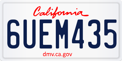 CA license plate 6UEM435