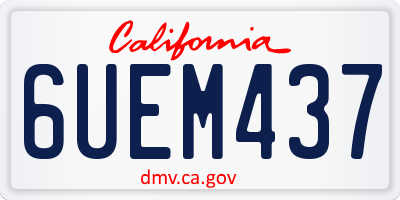 CA license plate 6UEM437