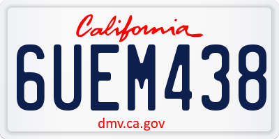 CA license plate 6UEM438