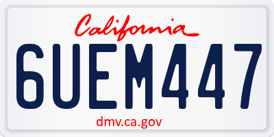 CA license plate 6UEM447