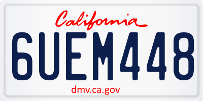 CA license plate 6UEM448