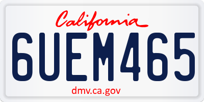 CA license plate 6UEM465