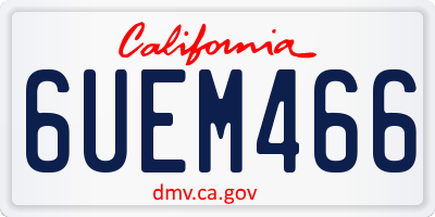 CA license plate 6UEM466