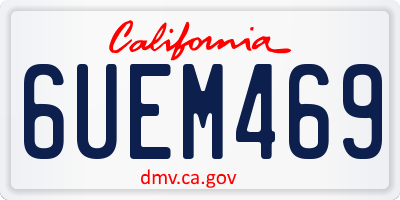 CA license plate 6UEM469