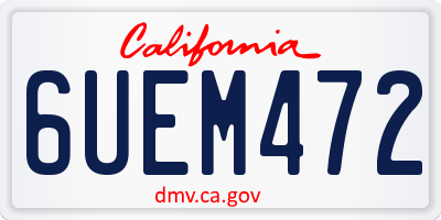 CA license plate 6UEM472