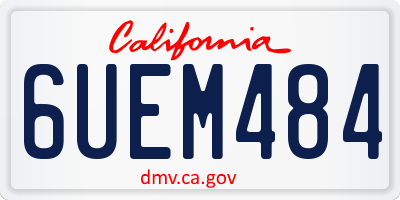 CA license plate 6UEM484