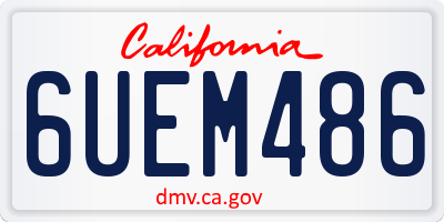 CA license plate 6UEM486