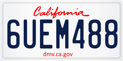 CA license plate 6UEM488