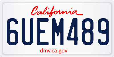 CA license plate 6UEM489