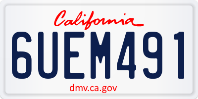 CA license plate 6UEM491