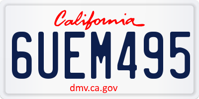 CA license plate 6UEM495