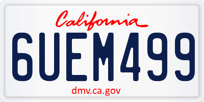CA license plate 6UEM499