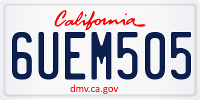 CA license plate 6UEM505