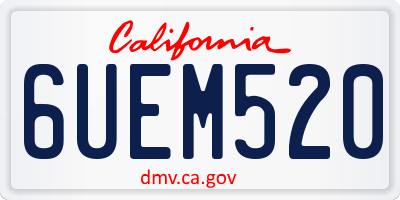 CA license plate 6UEM520