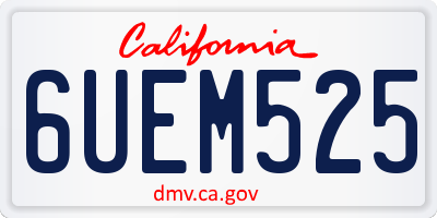 CA license plate 6UEM525