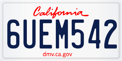 CA license plate 6UEM542