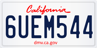CA license plate 6UEM544