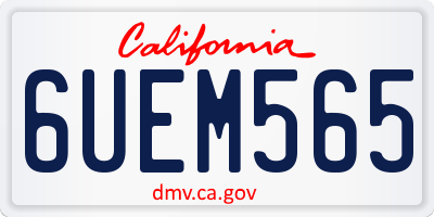 CA license plate 6UEM565