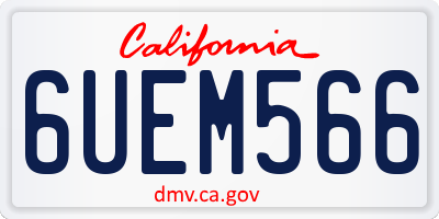 CA license plate 6UEM566