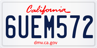 CA license plate 6UEM572