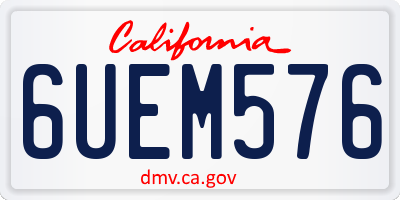 CA license plate 6UEM576
