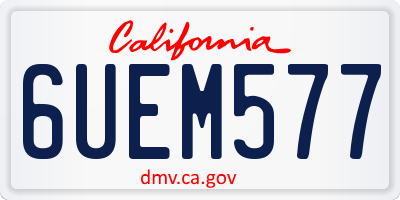 CA license plate 6UEM577