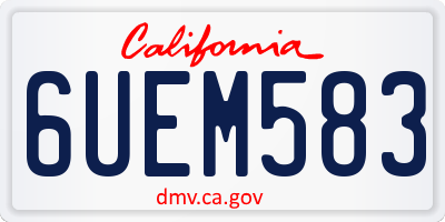 CA license plate 6UEM583