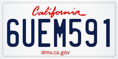 CA license plate 6UEM591