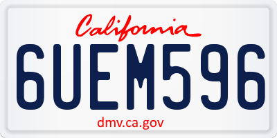 CA license plate 6UEM596