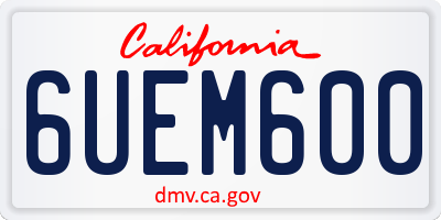 CA license plate 6UEM600