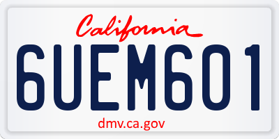 CA license plate 6UEM601