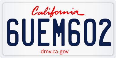 CA license plate 6UEM602