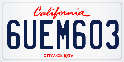 CA license plate 6UEM603