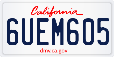 CA license plate 6UEM605