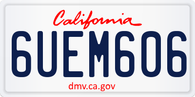 CA license plate 6UEM606