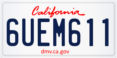 CA license plate 6UEM611
