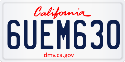 CA license plate 6UEM630