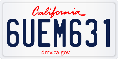 CA license plate 6UEM631