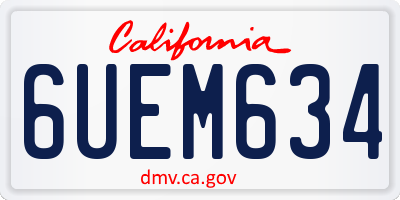 CA license plate 6UEM634