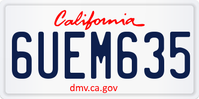 CA license plate 6UEM635