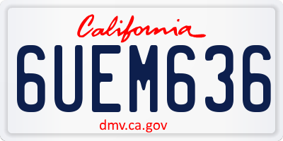 CA license plate 6UEM636