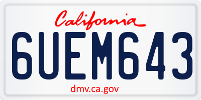 CA license plate 6UEM643