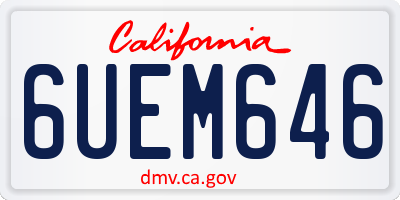 CA license plate 6UEM646