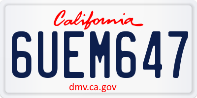 CA license plate 6UEM647