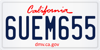 CA license plate 6UEM655
