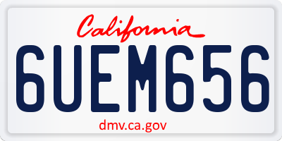 CA license plate 6UEM656