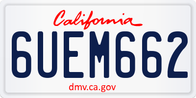 CA license plate 6UEM662