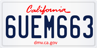 CA license plate 6UEM663