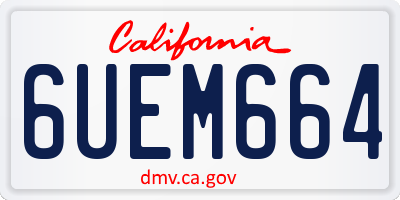 CA license plate 6UEM664
