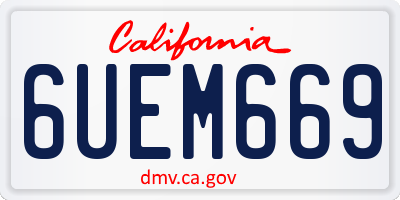 CA license plate 6UEM669